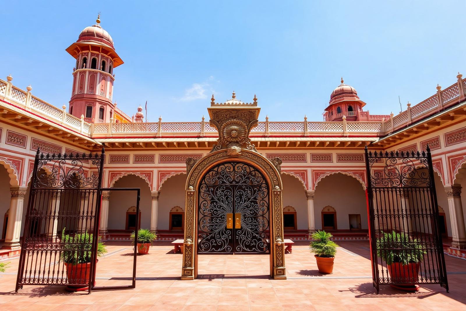 City Palace Jaipur courtyard for Indian tourist packages