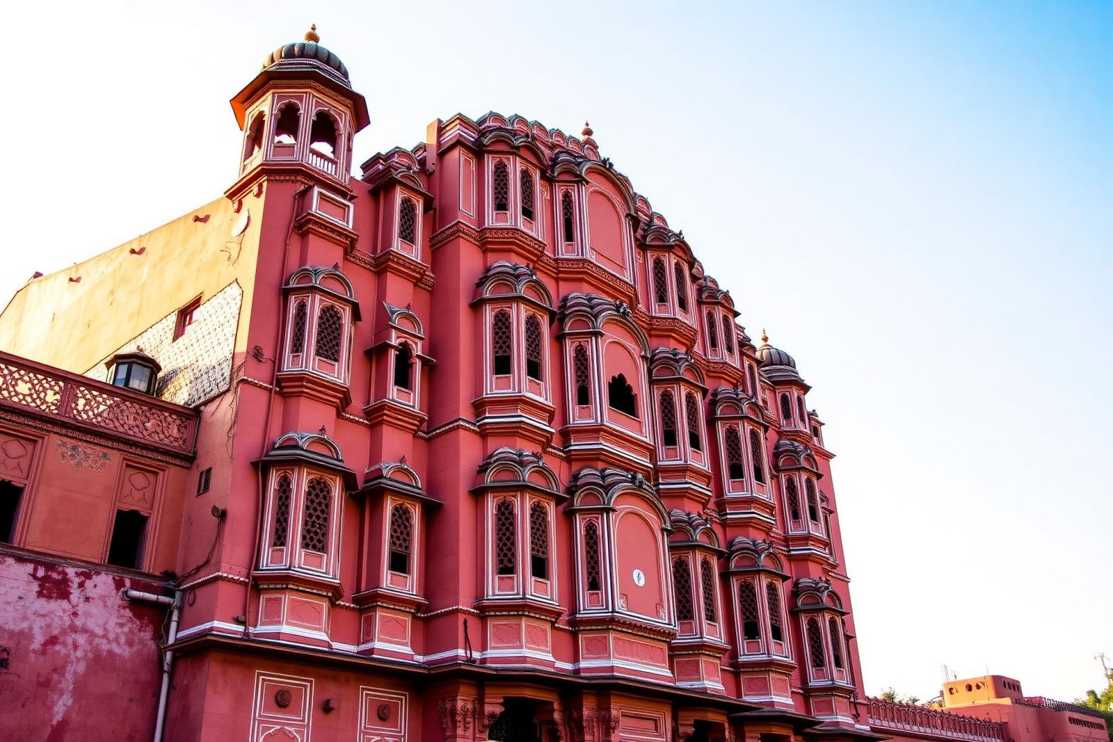 Hawa Mahal pink facade covered in the Jaipur 1 day tour